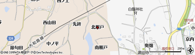 京都府木津川市加茂町観音寺（北雁戸）周辺の地図