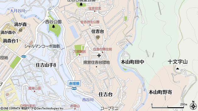 〒658-0062 兵庫県神戸市東灘区住吉台の地図