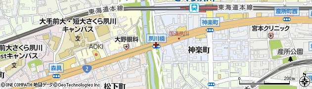 夙川橋周辺の地図