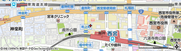 兵庫県西宮市和上町8周辺の地図