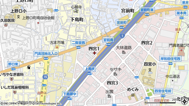 〒571-0017 大阪府門真市四宮の地図