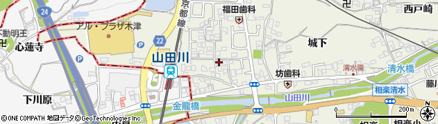 京都府木津川市相楽城西周辺の地図