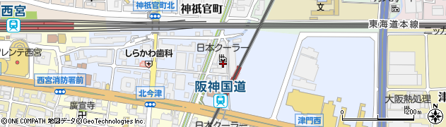 兵庫県西宮市津門大塚町周辺の地図