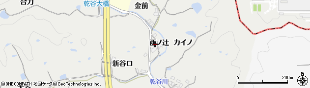 京都府精華町（相楽郡）乾谷（西ノ辻）周辺の地図