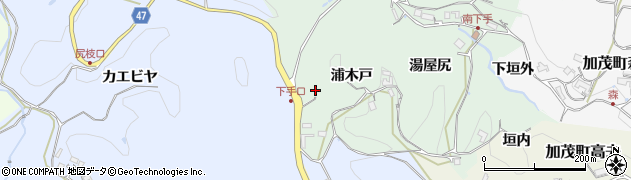 京都府木津川市加茂町南下手（浦木戸）周辺の地図