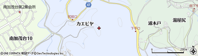 京都府木津川市加茂町尻枝カエビヤ周辺の地図