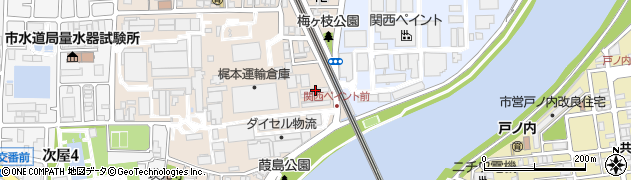 兵庫県尼崎市神崎町12-38周辺の地図