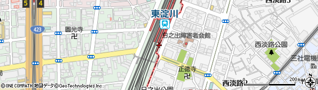 名鉄協商東淀川駅前駐車場周辺の地図