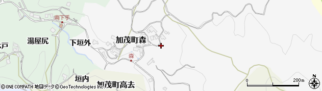 京都府木津川市加茂町森（上垣外）周辺の地図
