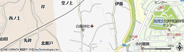 京都府木津川市加茂町高田（上ノ垣内）周辺の地図
