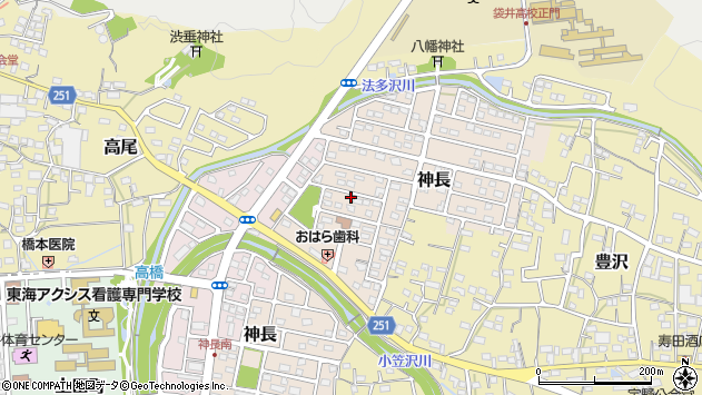 〒437-0028 静岡県袋井市神長の地図
