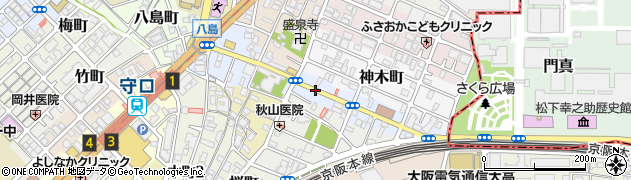大阪府守口市竜田通周辺の地図