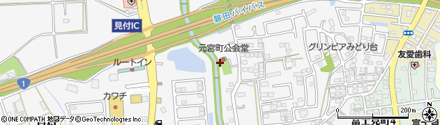 静岡県磐田市元宮町周辺の地図
