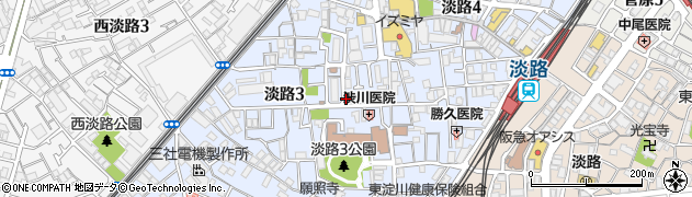 大阪府大阪市東淀川区淡路周辺の地図