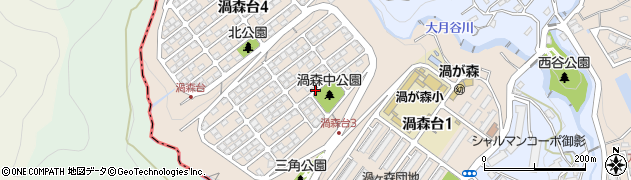 兵庫県神戸市東灘区渦森台周辺の地図