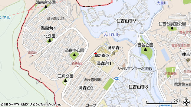 〒658-0066 兵庫県神戸市東灘区渦森台の地図