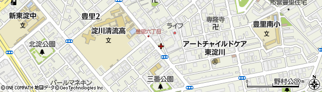 ローソン豊里六丁目店周辺の地図