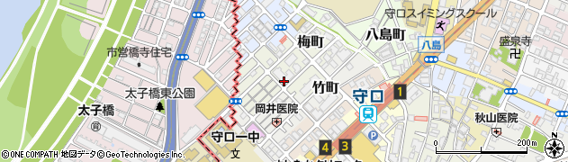大阪府守口市梅町周辺の地図
