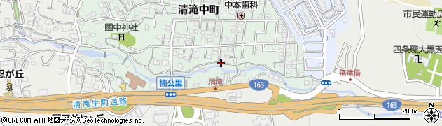 大阪府四條畷市清滝中町周辺の地図