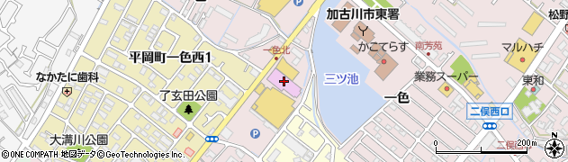 ミクちゃんガイア２１平岡店周辺の地図