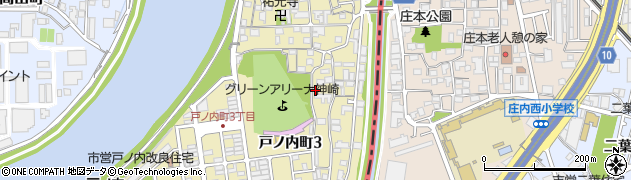 兵庫県尼崎市戸ノ内町周辺の地図