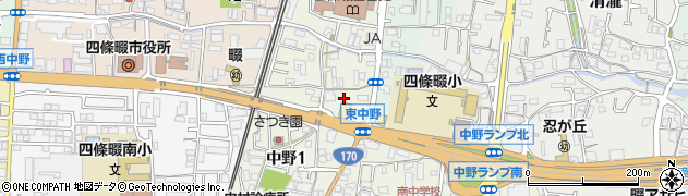 大阪府四條畷市中野周辺の地図