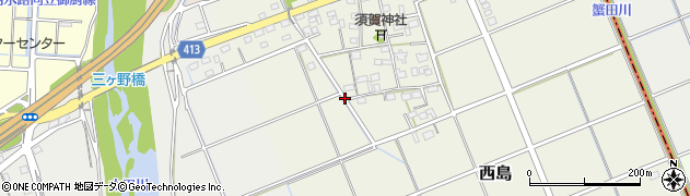 静岡県磐田市西島周辺の地図