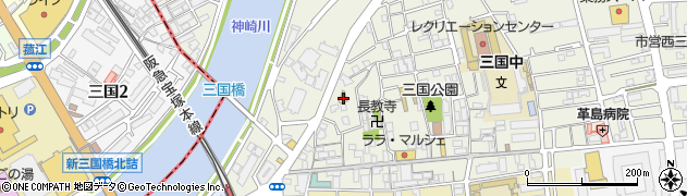 セブンイレブン大阪西三国３丁目店周辺の地図