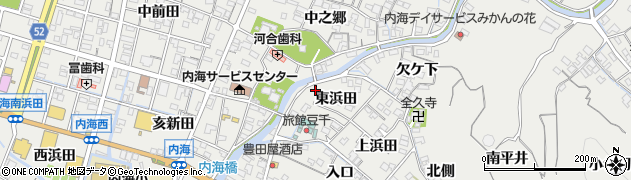 愛知県南知多町（知多郡）内海（東浜田）周辺の地図