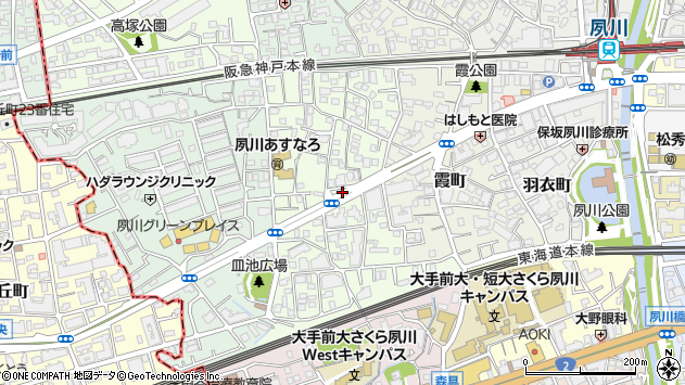 〒662-0053 兵庫県西宮市松園町の地図