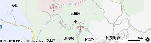 京都府木津川市加茂町南下手（大和垣）周辺の地図