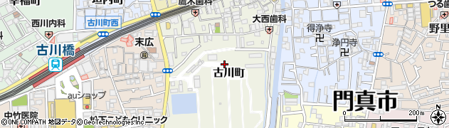 大阪府門真市古川町周辺の地図