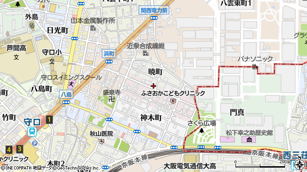 〒570-0023 大阪府守口市日向町の地図