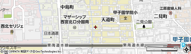 兵庫県西宮市天道町7周辺の地図