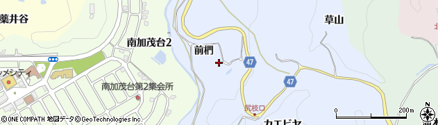 京都府木津川市加茂町尻枝前椚周辺の地図
