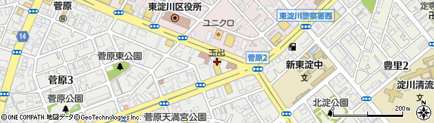 スーパー玉出東淀川店周辺の地図