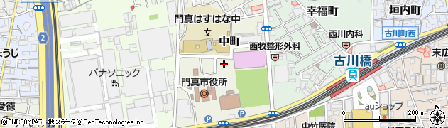大阪府門真市中町周辺の地図