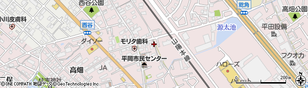 兵庫県加古川市平岡町西谷周辺の地図
