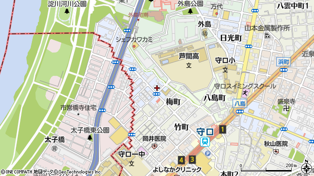 〒570-0097 大阪府守口市桃町の地図
