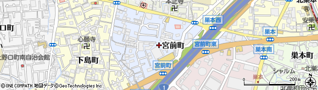 大阪府門真市宮前町周辺の地図
