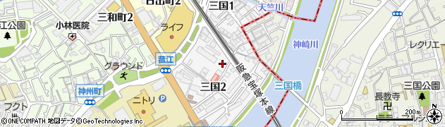 大阪府豊中市三国周辺の地図