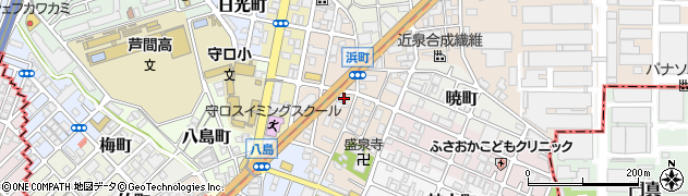 大阪府守口市浜町周辺の地図
