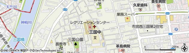大阪市立三国中学校周辺の地図
