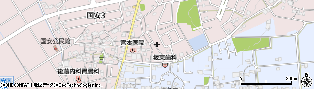 兵庫県稲美町（加古郡）国安周辺の地図