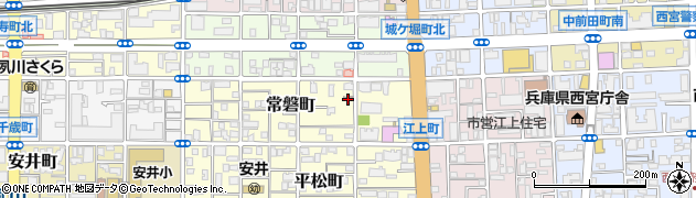 西宮常磐郵便局周辺の地図