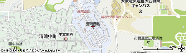 大阪府四條畷市清滝新町周辺の地図