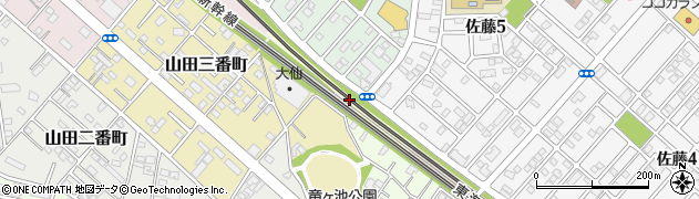 愛知県豊橋市山田町（若狭）周辺の地図