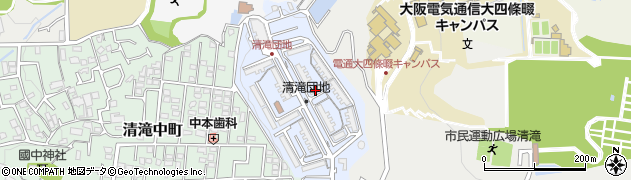 大阪府四條畷市清滝新町12周辺の地図