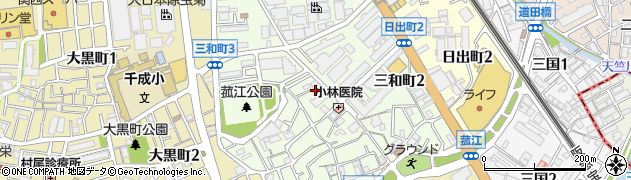 大阪府豊中市三和町周辺の地図