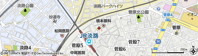 ローソン菅原六丁目店周辺の地図